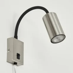 Applique murale Javel Nickel mat, Noir, 1 lumière
