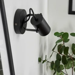 Applique murale Kergus Noir, 1 lumière