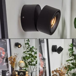 Applique murale Laonsana LED Noir, 1 lumière