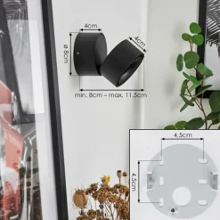 Applique murale Laonsana LED Noir, 1 lumière