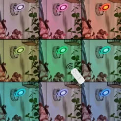 Applique murale Lucy LED Chrome, 1 lumière, Télécommandes, Changeur de couleurs