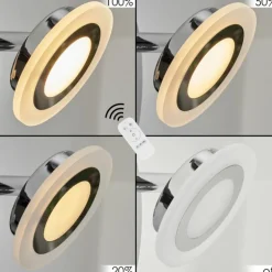 Applique murale Lucy LED Chrome, 1 lumière, Télécommandes, Changeur de couleurs
