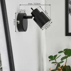 Applique murale Nestavel LED Noir, 1 lumière