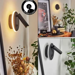 Applique murale Orchaise LED Noir, Blanc, 2 lumières