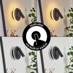 Applique murale Orchaise LED Noir, Blanc, 2 lumières