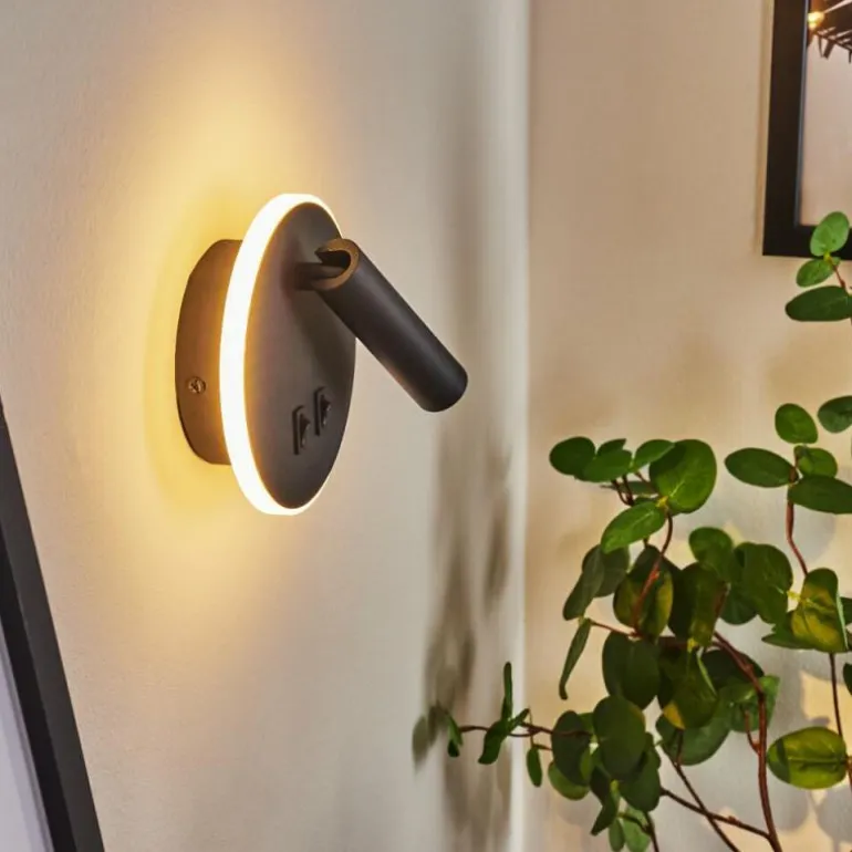 Applique murale Orchaise LED Noir, Blanc, 2 lumières