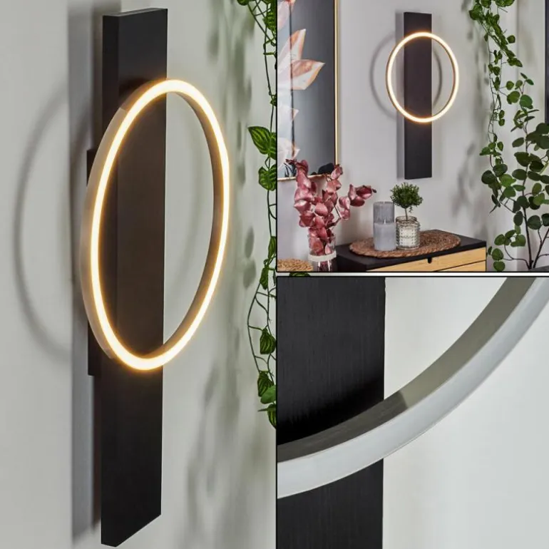 Applique murale Pompu LED Noir, 1 lumière