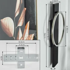 Applique murale Pompu LED Noir, 1 lumière