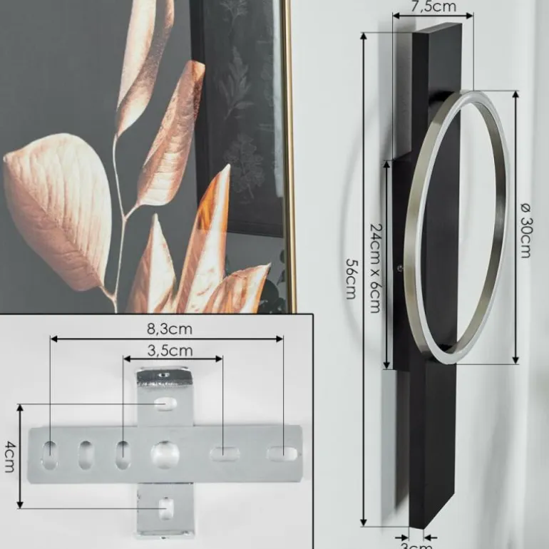 Applique murale Pompu LED Noir, 1 lumière