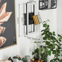 Applique murale Reboleiro LED Noir, 2 lumières