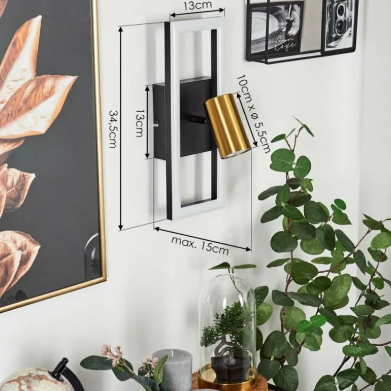 Applique murale Reboleiro LED Noir, 2 lumières
