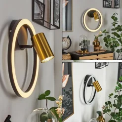 Applique murale Reboleiro LED Noir, 2 lumières
