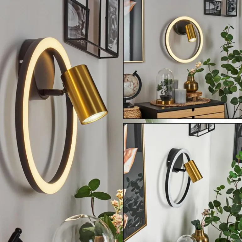 Applique murale Reboleiro LED Noir, 2 lumières
