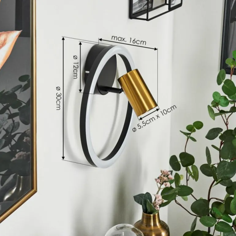 Applique murale Reboleiro LED Noir, 2 lumières