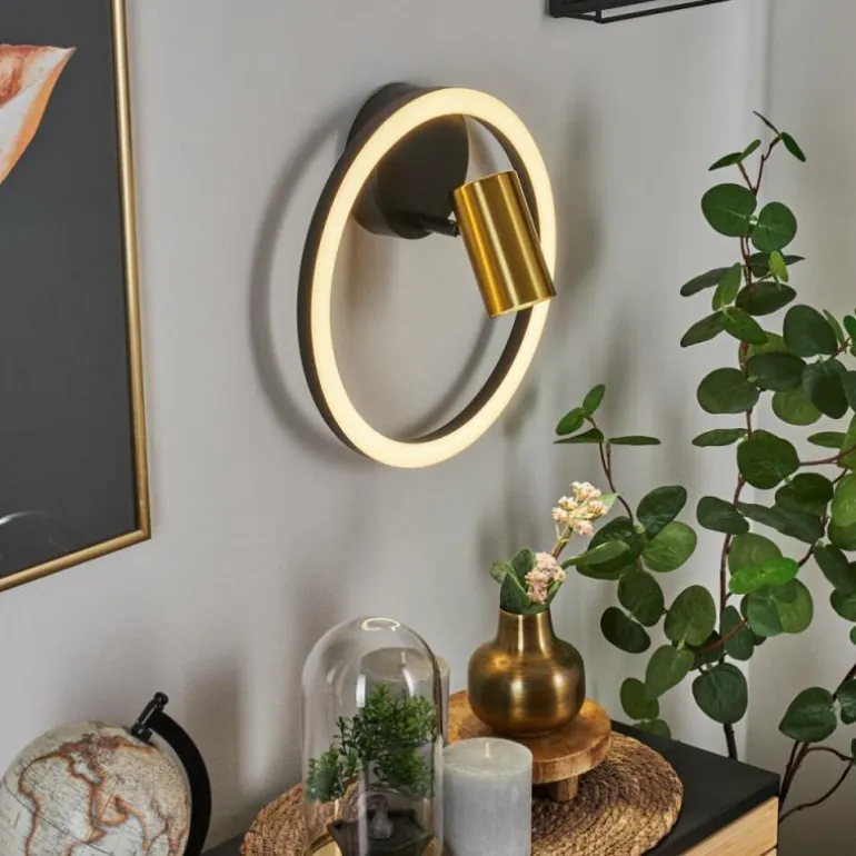 Applique murale Reboleiro LED Noir, 2 lumières