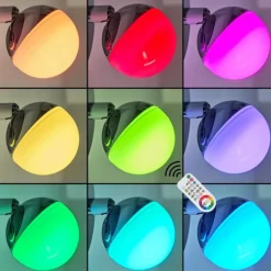 Applique murale Sanchequias LED Chrome, 1 lumière, Télécommandes, Changeur de couleurs
