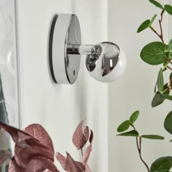 Applique murale Sanchequias LED Chrome, 1 lumière, Télécommandes, Changeur de couleurs
