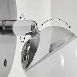 Applique murale Sanchequias LED Chrome, 1 lumière, Télécommandes, Changeur de couleurs