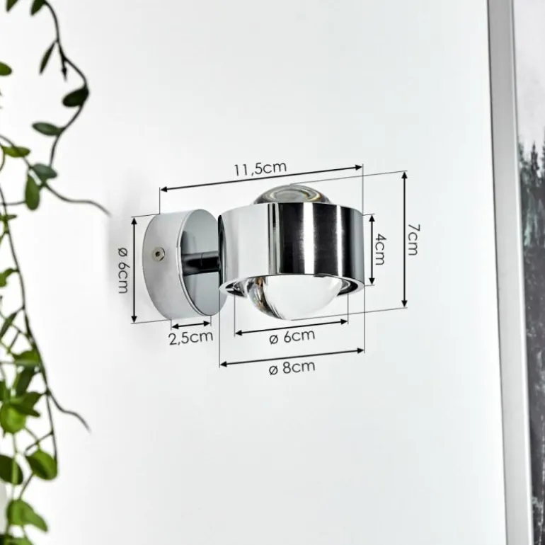 Applique murale Sapri Chrome, 1 lumière