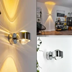 Applique murale Sapri Chrome, 1 lumière