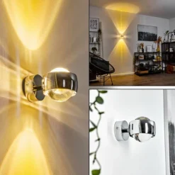 Applique murale Sapri Chrome, 1 lumière