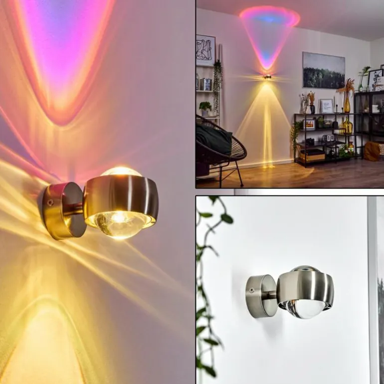 Applique murale Sapri Nickel mat, 1 lumière