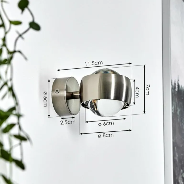 Applique murale Sapri Nickel mat, 1 lumière