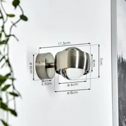 Applique murale Sapri Nickel mat, 1 lumière