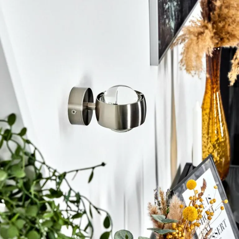 Applique murale Sapri Nickel mat, 1 lumière