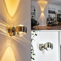 Applique murale Sapri Nickel mat, 1 lumière