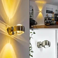 Applique murale Sapri Nickel mat, 1 lumière