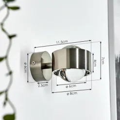 Applique murale Sapri Nickel mat, 1 lumière