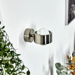 Applique murale Sapri Nickel mat, 1 lumière