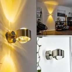 Applique murale Sapri Nickel mat, 1 lumière