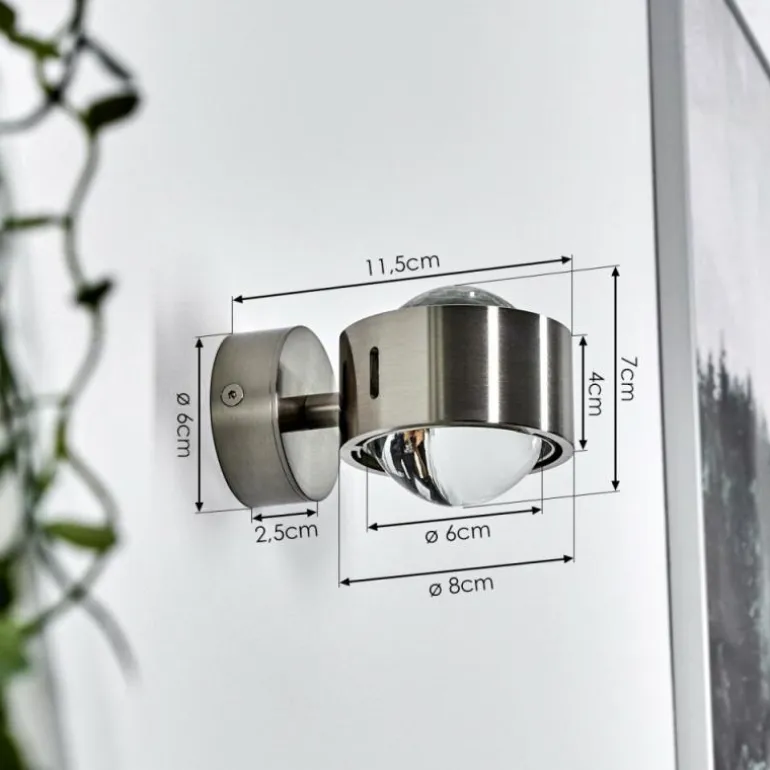 Applique murale Sapri Nickel mat, 1 lumière