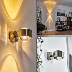 Applique murale Sapri Nickel mat, 1 lumière