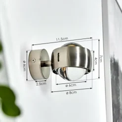 Applique murale Sapri Nickel mat, 1 lumière