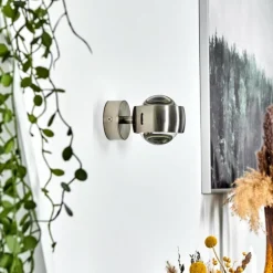 Applique murale Sapri Nickel mat, 1 lumière
