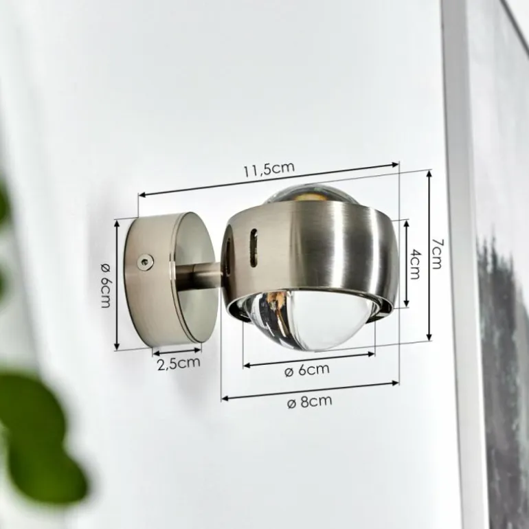 Applique murale Sapri Nickel mat, 1 lumière