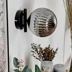 Applique murale - Verre 15 cm Chehalis Fumé, 1 lumière