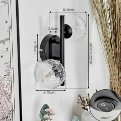 Applique murale - Verre Chehalis Clair, 2 lumières