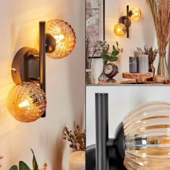 Applique murale - Verre Chehalis Ambre, 2 lumières