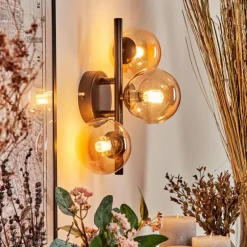 Applique murale - Verre Chehalis Ambre, 3 lumières