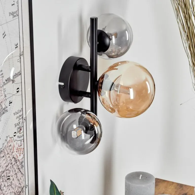 Applique murale - Verre Chehalis Ambre, Clair, Fumé, 3 lumières