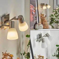 Applique murale Villaseca LED Nickel mat, 2 lumières