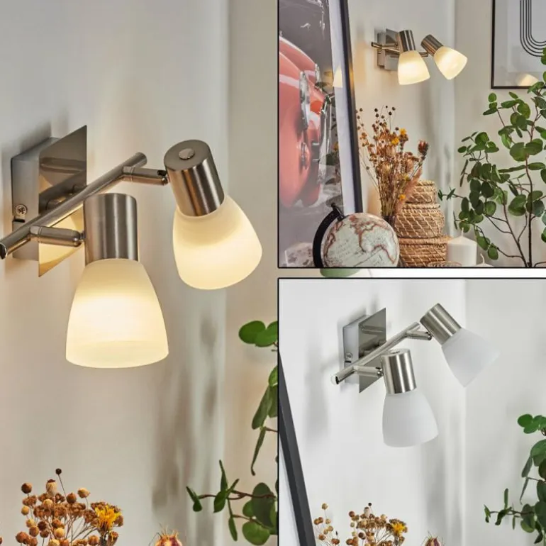 Applique murale Villaseca LED Nickel mat, 2 lumières