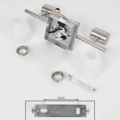 Applique murale Villaseca LED Nickel mat, 2 lumières