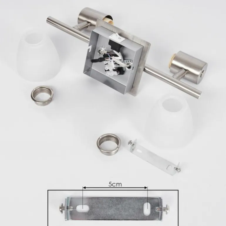 Applique murale Villaseca LED Nickel mat, 2 lumières