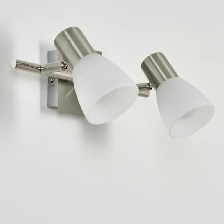 Applique murale Villaseca LED Nickel mat, 2 lumières