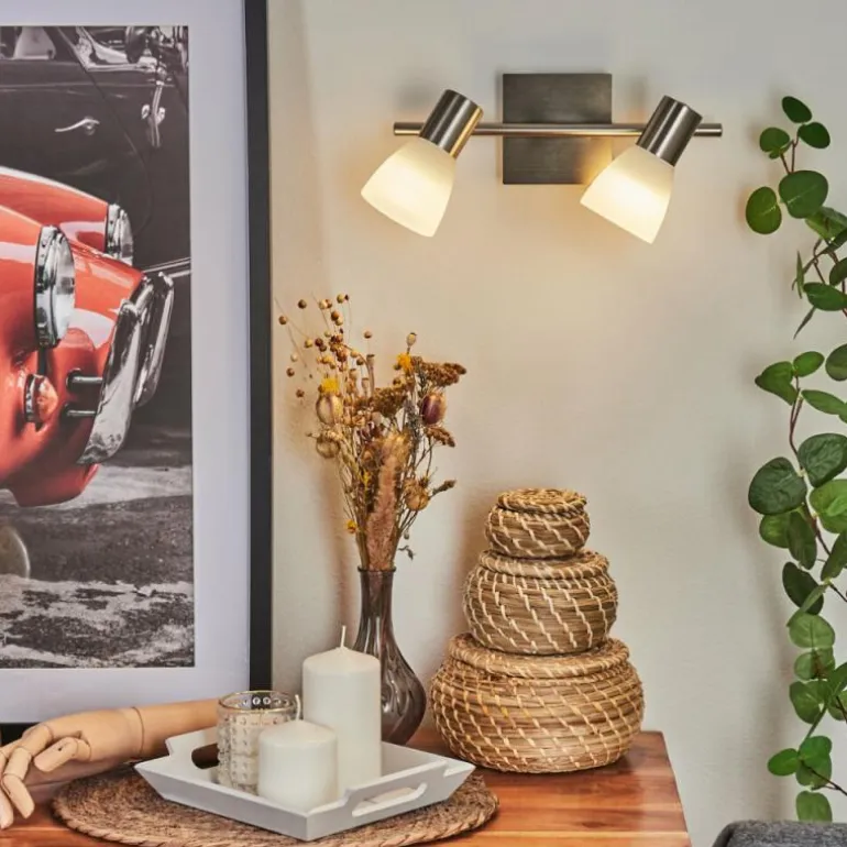 Applique murale Villaseca LED Nickel mat, 2 lumières